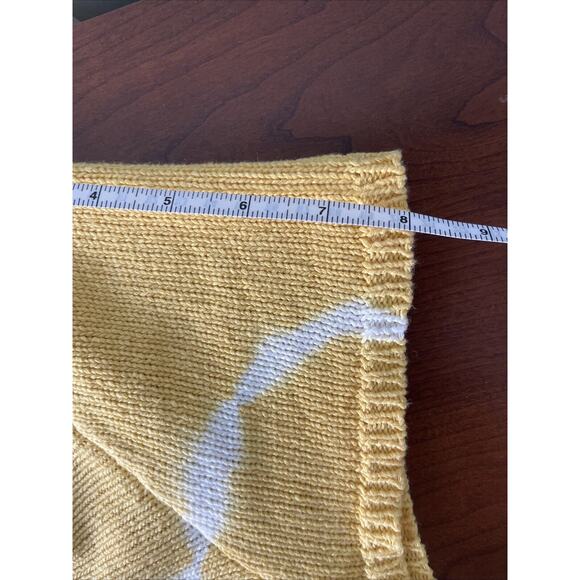 Skye’s The Limit Yellow Scoop Neck Sweater w/White Tie Dye Stripe - Sz XL - Picture 12 of 13